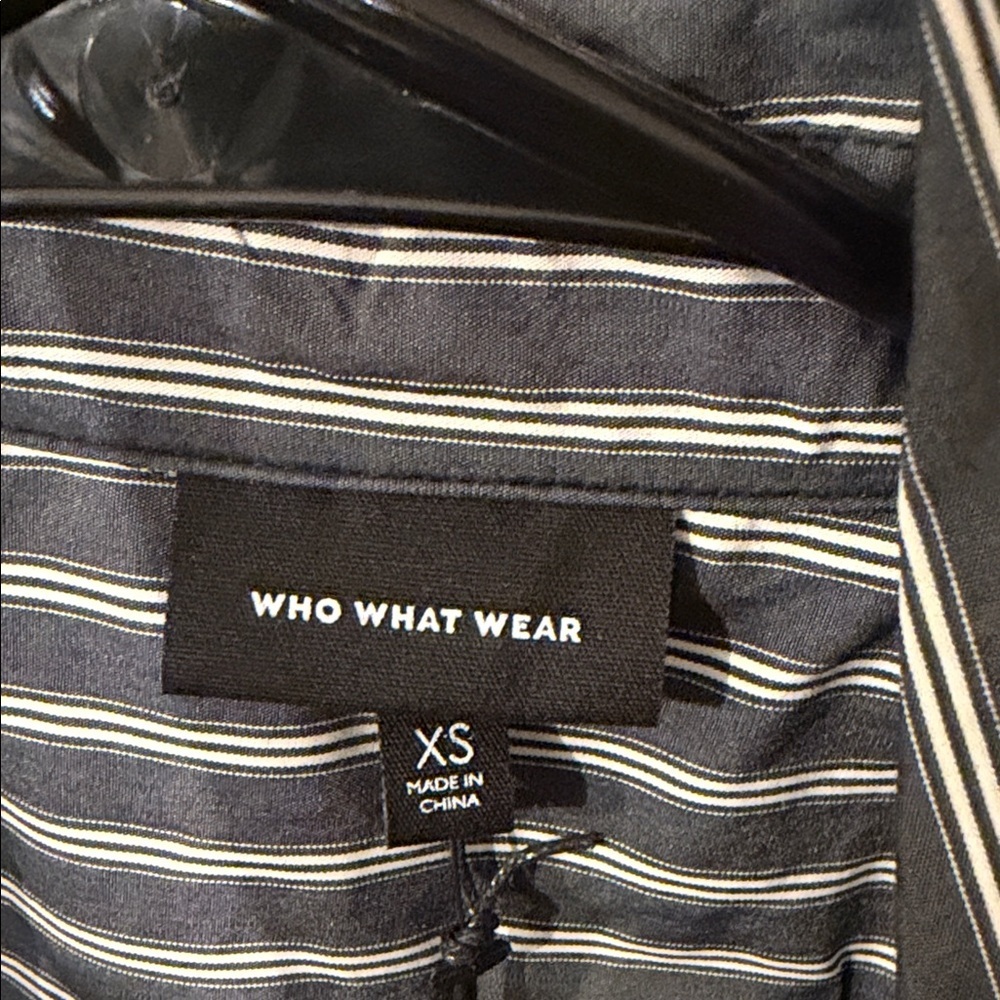 Who What Wear Navy Striped Dress - Picture 3 of 5